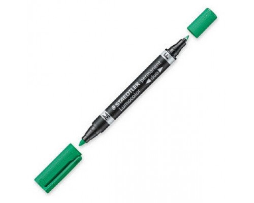 MARCADOR DUO LUMOCOLOR PERMANENTE PUNTAS 0,6/1MM. 1MM. VERDE STAEDTLER 348-5 (MIN10) (Espera 4 dias)