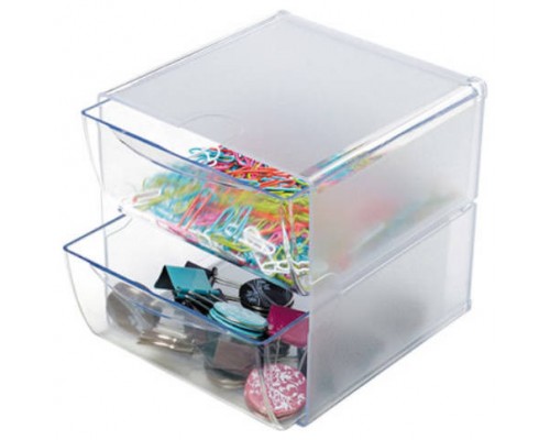 ORGANIZADOR MODULAR CON DOS CAJONES DE 16,5X14,5X7 TRANSPARENTE DEFLECTO 350101 (Espera 4 dias)