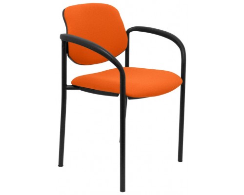 PIQUERAS Y CRESPO NOWY STYL Silla fija Styl bali naranja chasis negro con brazos