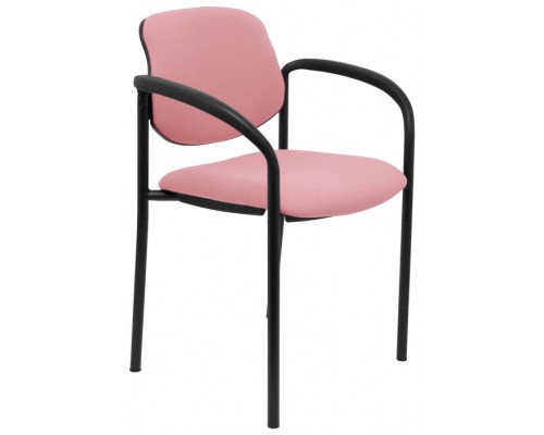 PIQUERAS Y CRESPO NOWY STYL Silla fija Styl bali rosa chasis negro con brazos