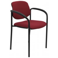 PIQUERAS Y CRESPO NOWY STYL Silla fija Styl bali granate chasis negro con brazos