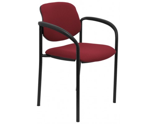 PIQUERAS Y CRESPO NOWY STYL Silla fija Styl bali granate chasis negro con brazos