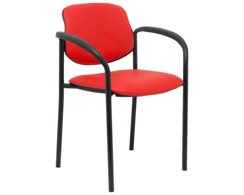 PIQUERAS Y CRESPO NOWY STYL Silla fija Styl similpiel rojo chasis negro con brazos