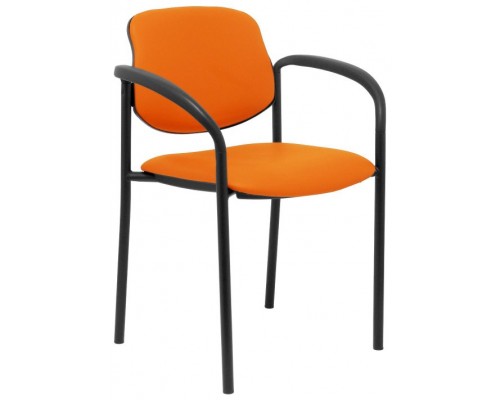 PIQUERAS Y CRESPO NOWY STYL Silla fija Styl similpiel naranja chasis negro con brazos