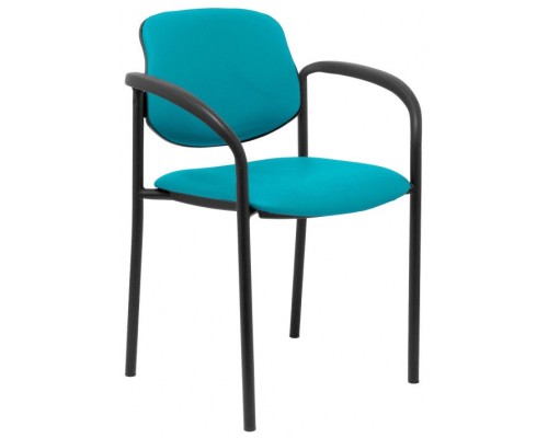 PIQUERAS Y CRESPO NOWY STYL Silla fija Styl similpiel verde chasis negro con brazos