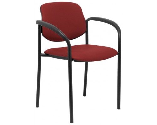 PIQUERAS Y CRESPO NOWY STYL Silla fija Styl similpiel granate chasis negro con brazos