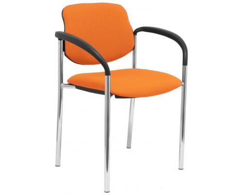 PIQUERAS Y CRESPO NOWY STYL Silla fija Styl bali naranja chasis cromo con brazos