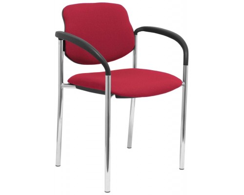PIQUERAS Y CRESPO NOWY STYL Silla fija Styl bali granate chasis cromo con brazos