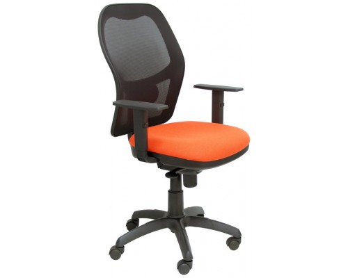PIQUERAS Y CRESPO Silla Jorquera malla negra asiento bali naranja