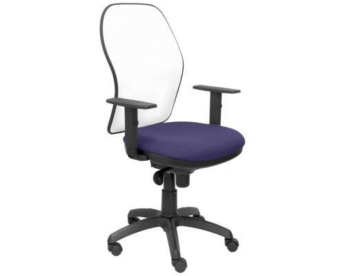 PIQUERAS Y CRESPO Silla Jorquera malla blanca asiento bali azul claro
