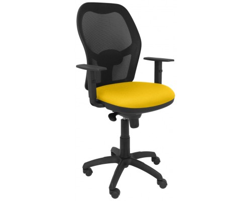 PIQUERAS Y CRESPO Silla Jorquera malla negra asiento bali amarillo