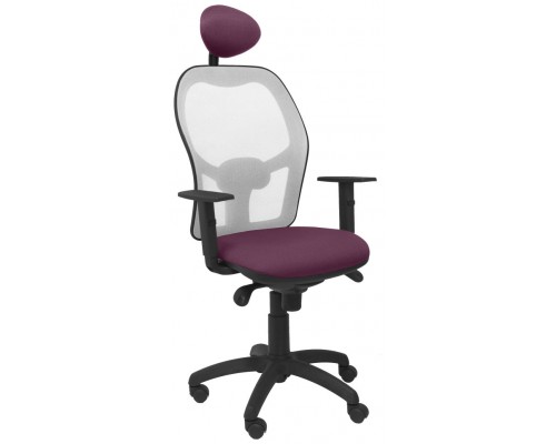 PIQUERAS Y CRESPO Silla Jorquera malla gris asiento bali morado con cabecero fijo
