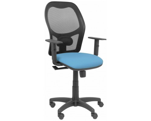 PIQUERAS Y CRESPO Silla Alocen malla negra asiento bali azul cielo brazos regulables