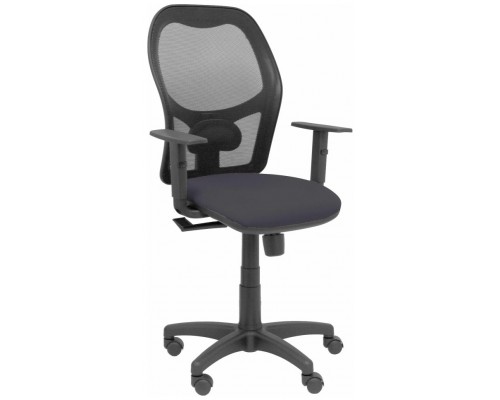 PIQUERAS Y CRESPO Silla Alocen malla negra asiento bali gris oscuro brazos regulables