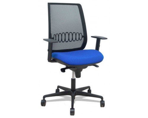 SILLA ALARES SINCRO MALLA NEGRA BALI AZUL BRAZO REGULABLE PIQUERAS Y CRESPO 397SM840B229B10B68R65 (Espera 4 dias)