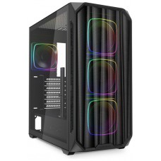CAJA GAMING ATX SHARKOON AK5M RGB 3XVENT 120MM 2XUSB SN FUENTE NEGRO