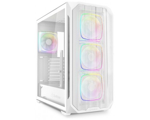 CAJA GAMING ATX SHARKOO NAK5M RGB 4XVENT 120MM 3XUSB SN FUENTE BLANCO