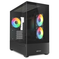 CAJA GAMING  MATX SHARKOON MK6 RGB 3XVENT 120MM 2XUSB SN FUENTE NEGRO
