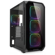 CAJA GAMING ATX SHARKOON AK5G RGB 4XVENT 120MM 3XUSB SN FUENTE NEGRO