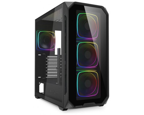 CAJA GAMING ATX SHARKOON AK5G RGB 4XVENT 120MM 3XUSB SN FUENTE NEGRO