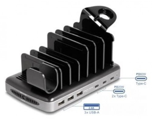 Delock Estación carga USB 3 USB + 3 x USB