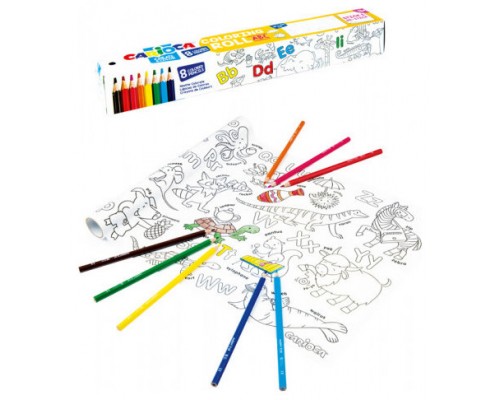 SET COLORING ROLL ABC 200 X 30 CM + 8 LÁPICES CARIOCA 42979 (Espera 4 dias)