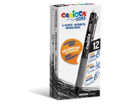 CAJA 12 BOLIGRAFOS OOPS CLIP NEGRO CARIOCA 43043/01 (Espera 4 dias)