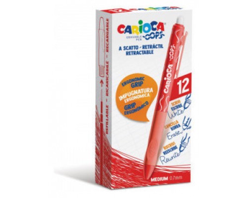 CAJA 12 BOLIGRAFOS OOPS CLIP ROJO CARIOCA 43043/03 (Espera 4 dias)