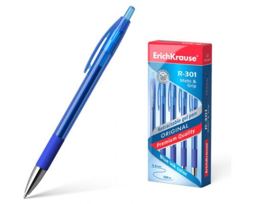 BOLÍGRAFO DE GEL AUTOMÁTICO R-301 ORIGINAL GEL MATIC&GRIP, COLOR DE LA TINTA AZUL ERICH KRAUSE 46814 (MIN12) (Espera 4 dias)