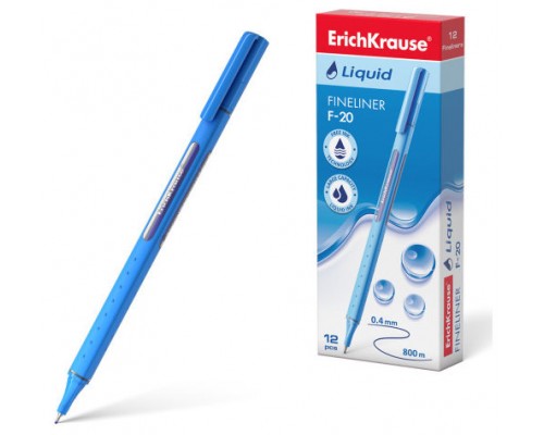 FINELINER LIQUID F-20, COLOR DE LA TINTA AZUL ERICH KRAUSE 47969 (MIN12) (Espera 4 dias)