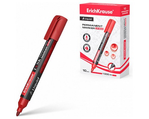 MARCADOR PERMANENTE CON TINTA LÍQUIDA LP-600 TINTA COLOR ROJO ERICH KRAUSE 48771 (MIN10) (Espera 4 dias)