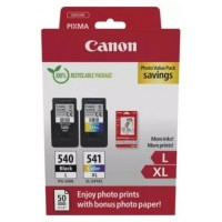 CANON CARTUCHO NEGRO/COLOR PG-540L/CL-541XL + PAPEL FOTO 4X6 (GP-501 50H)