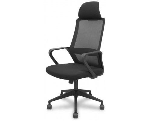 PIQUERAS Y CRESPO FOROL Silla Pro534 negra respaldo malla negro asiento tela negro base piramidal negra ruedas nailon