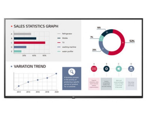LG 55UL3G-B pantalla de señalización 139,7 cm (55") IPS 4K Ultra HD Pantalla plana para señalización digital Negro Web OS (Espera 4 dias)