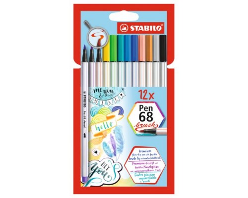 ESTUCHE CARTON 12 UNIDADES ROTULADOR PEN 68 BRUSH COLORES SURTIDOS STABILO 568/12-21 (Espera 4 dias)