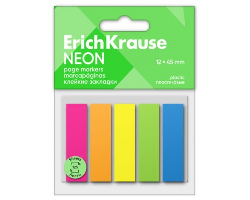 BLISTER 125 MARCAPAGINAS NEON 12X45MM 5 COLORES ERICH KRAUSE 61558 (Espera 4 dias)