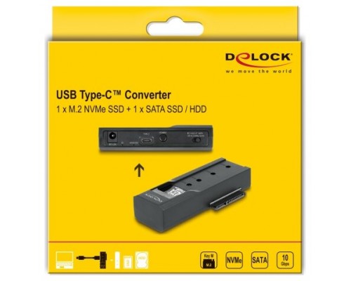 Delock Docking USB Type-C 1 x M.2 NVME o 1 x SATA
