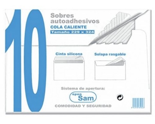 PAQUETES DE 10 SOBRES OFFSET BLANCO 229X324  100 GRS. SAM 664922 (Espera 4 dias)