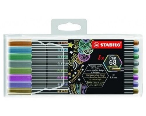 ESTUCHE 8 UNIDADES ROTULADOR PEN 68 COLORES METALLIC PUNTA 1,4 MM STABILO 6808/8-11 (Espera 4 dias)