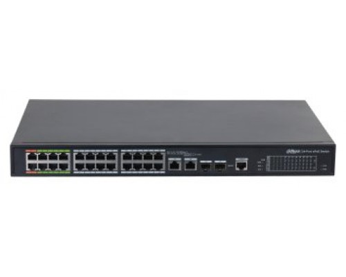 (DH-LR2226-24ET-360-V2) DAHUA SWITCH L2 EPOE GESTIONABLE 24 PUERTOS 10/100 (8 EPOE/EOC + 16 POE) + 2 UPLINK COMBO GIGABIT/SFP (Espera 4 dias)