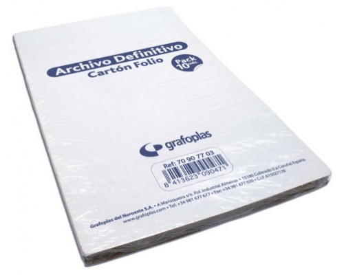 PACK 10 ARCHIVADORES DEFINITIVOS CARTON FOLIO 360X253X100MM BLANCO GRAFOPLAS 70907703 (Espera 4 dias)