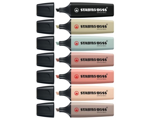 STABILO BOSS NatureColors marcador 6 pieza(s) Punta de cincel Negro, Bronce, Verde, Gris, Verde claro (Espera 4 dias)