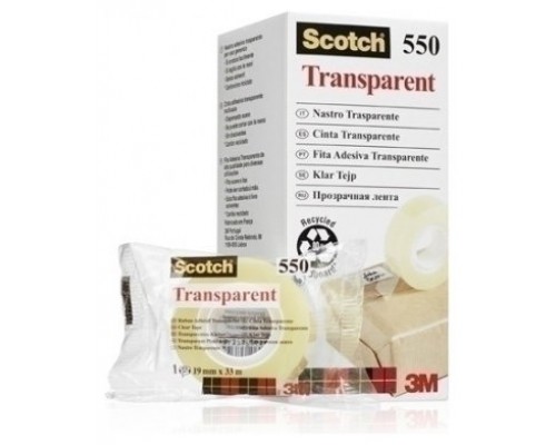 CAJA 8 ROLLOS CINTA ADHESIVA 550 TRANSPARENTE 19MM x 33M 550-1933E SCOTCH 7100029278 (Espera 4 dias)