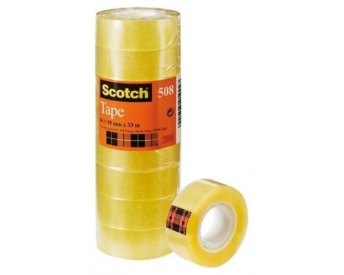 PACK 8 ROLLOS CINTAS ADHESIVAS TRANSPARENTE 19MM X 33M 508/1933 SCOTH 7100213205 (Espera 4 dias)