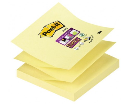 PACK 12 BLOCS 90 HOJAS Z-NOTES ADHESIVAS 76X76MM SUPER STICKY CANARY YELLOW CAJA CARTÓN R330-12SS-CY POST-IT 7100290161 (Espera 4 dias)