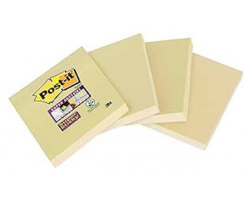 PACK 4 BLOCS 45 HOJAS NOTAS RECICLADAS ADHESIVAS 102X152MM SUPER STICKY CANARY YELLOW CON LÍNEAS 4645-RSSCY4 POST-IT 7100321347 (Espera 4 dias)