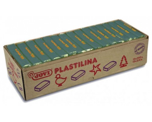 CAJA 15 PASTILLAS PLASTILINA 350 G - VERDE OSCURO JOVI 7211 (Espera 4 dias)