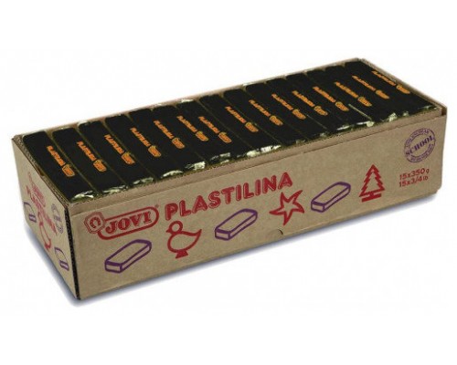 CAJA 15 PASTILLAS PLASTILINA 350 G - NEGRO JOVI 7215 (Espera 4 dias)