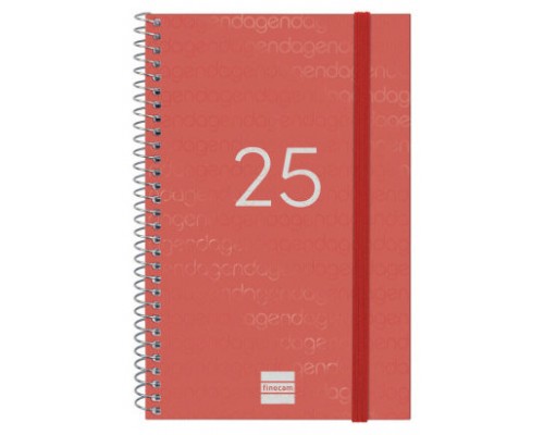 AGENDA 2025 BASIC YEAR E5 117X181MM SEMANA VISTA HORIZONTAL ROJO FINOCAM 741443025 (Espera 4 dias)