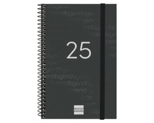 AGENDA 2025 BASIC YEAR E5 117X181MM SEMANA VISTA HORIZONTAL NEGRO FINOCAM 741446025 (Espera 4 dias)